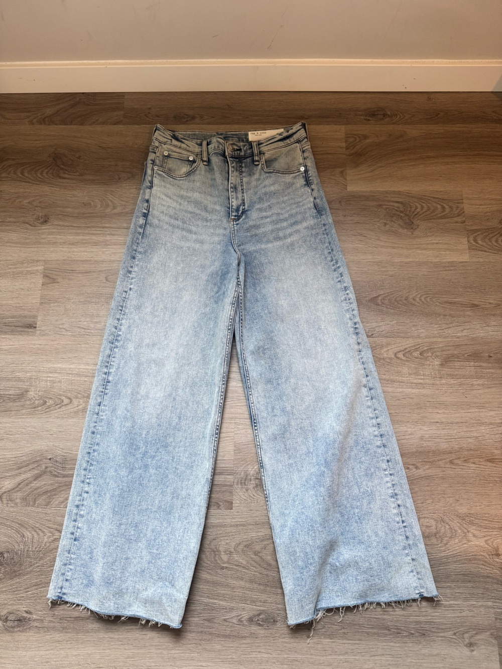 rag & bone Light Blue Straight Leg Jeans - Picture 1 of 3